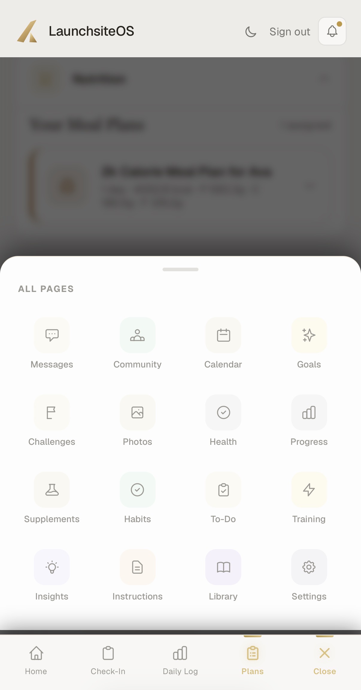 All client pages